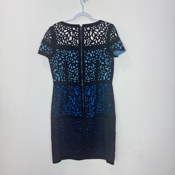 Shani Collection Colorblock Laser Cut Ombré Sheath Dress in Blue Size 12 - Picture 5 of 15